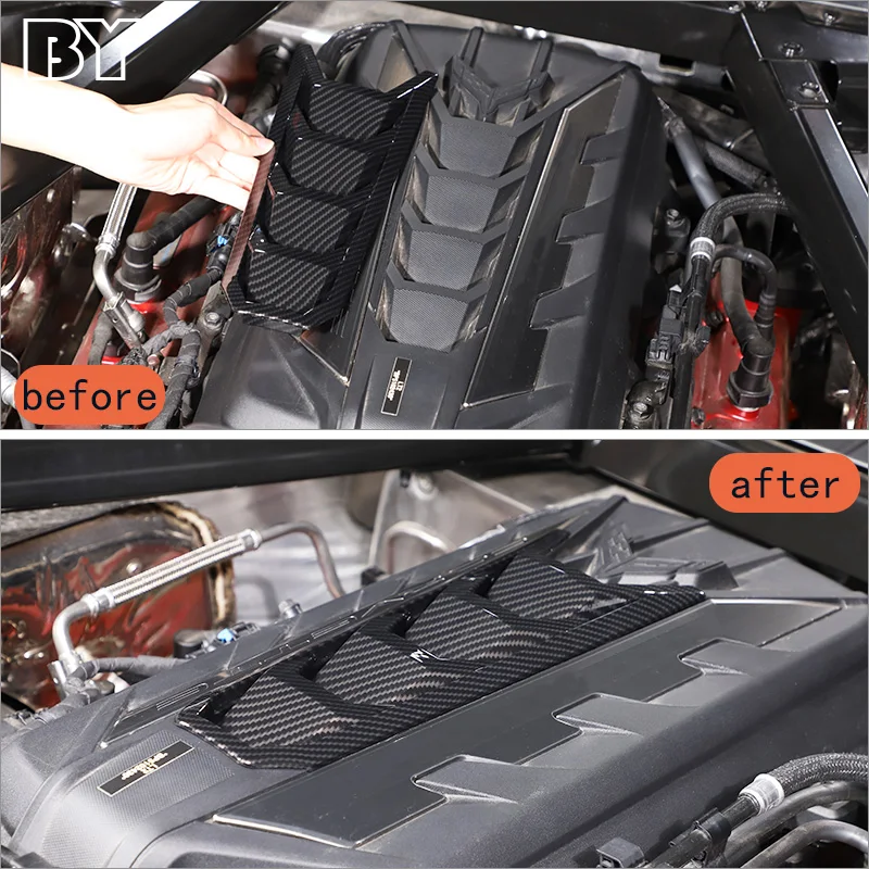 Car Hood U-shaped Decorative Cover For Chevrolet Corvette C8 Z06 Z51 2020-2023 ABS Interior Sticker Accessories 1 Pcs