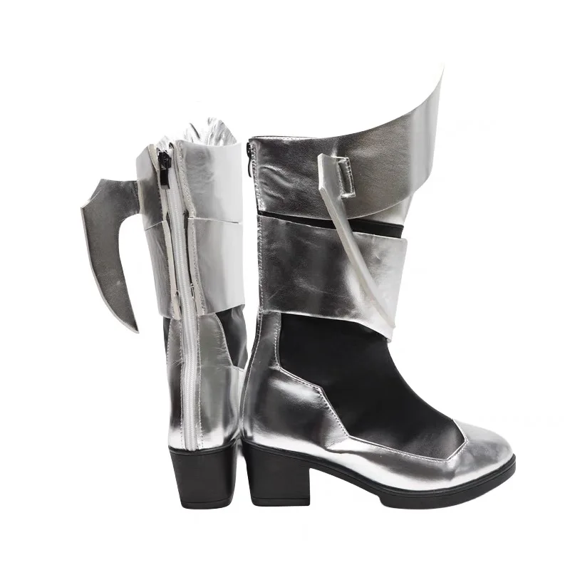 รองเท้าคอสเพลย์คิงดอมฮาร์ตส์ บิร์ธ บาย สลีป อากัว สีเงิน ขนาดสั่งทำพิเศษ