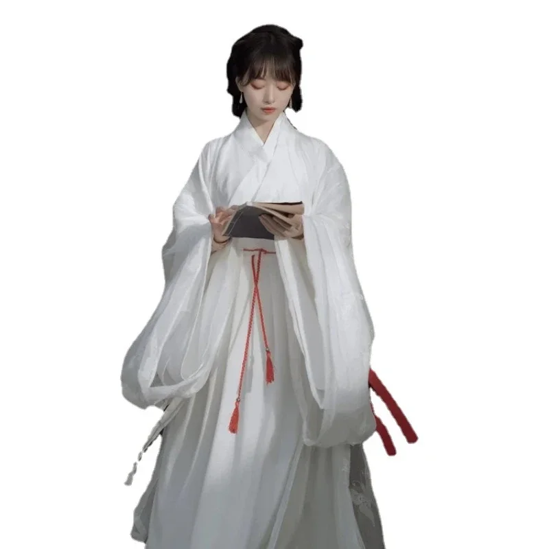 

White Wei-Jin Period Style Fairy Dress Women Hanfu Chinese Dress Ancient Chinese Vintage Dress Elegant for Women Fairy Kei