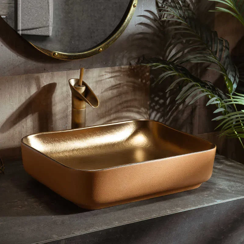 for European Countertop Basin Ceramic Washbasin Bathroom Art Hand Wash Basin Household Basin Marble Countertop