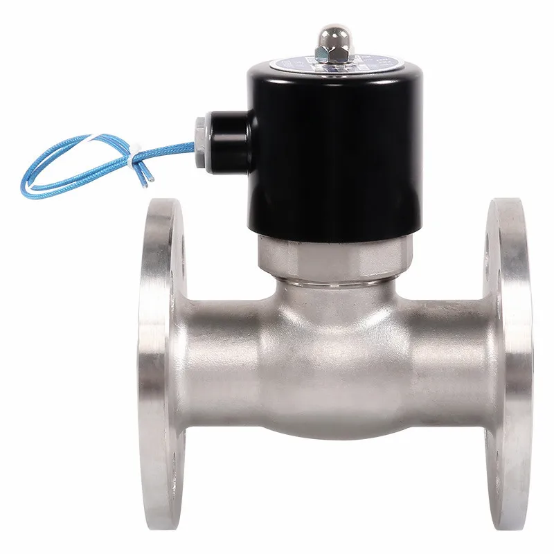 Stainless steel flange steam solenoid valve 304 piston flange high temperature normally closed solenoid valve