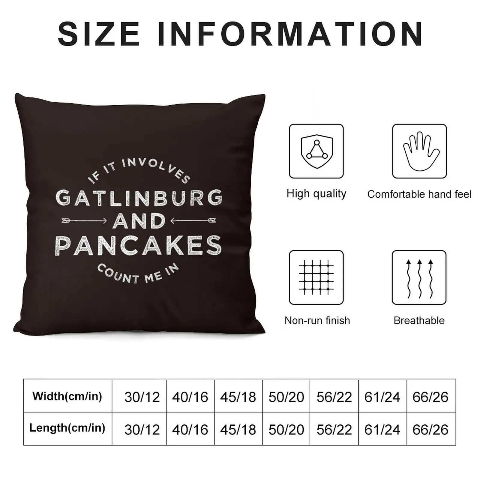 Gatlinburg, TN and Pancakes Throw Pillow Marble Cushion Cover Sofa Cushions pillow