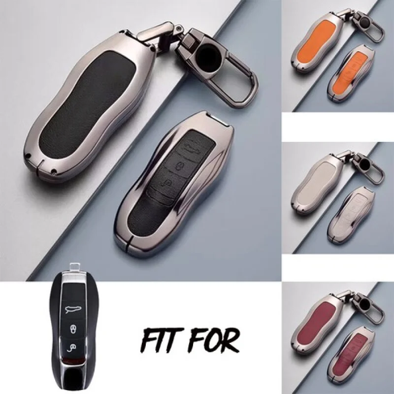 

A+ Zinc Alloy Leather Car Key Fob Case Cover For Porsche Cayenne Macan Carrera 918
