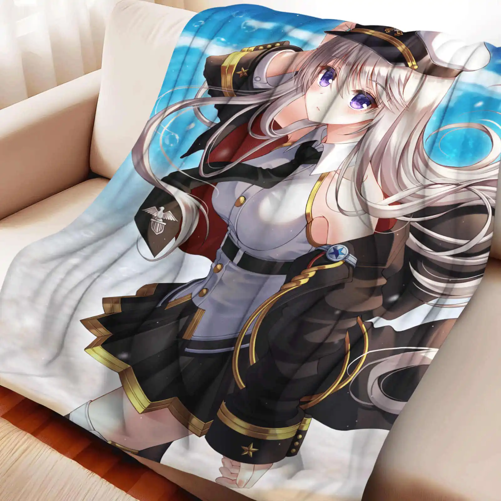 

Azur Lane Enterprise Flannel Throw Blankets Summer Air Conditioning Decoration Soft Warm Bedspreads