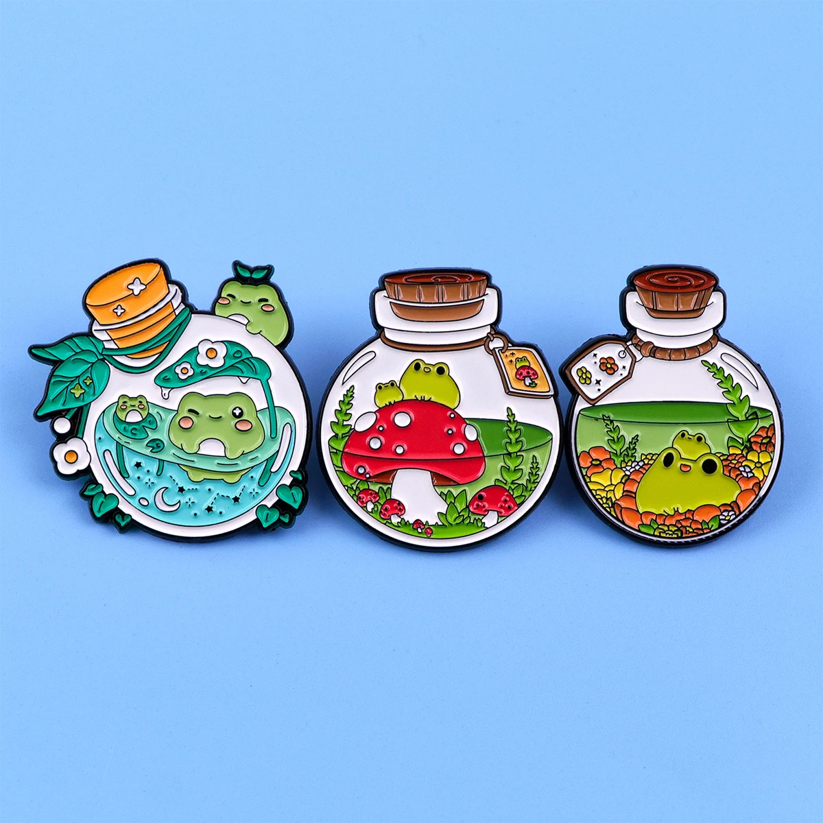 Cute Frog Enamel Pin Funny Brooch for Accessories