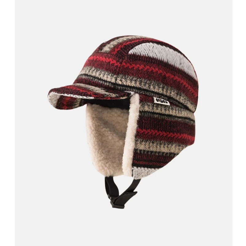 Gestreifte Retro-Gehörschutzhut für Männer und Frauen im Winter mit dicken Samt- und warmen, winddichten Bombermützen