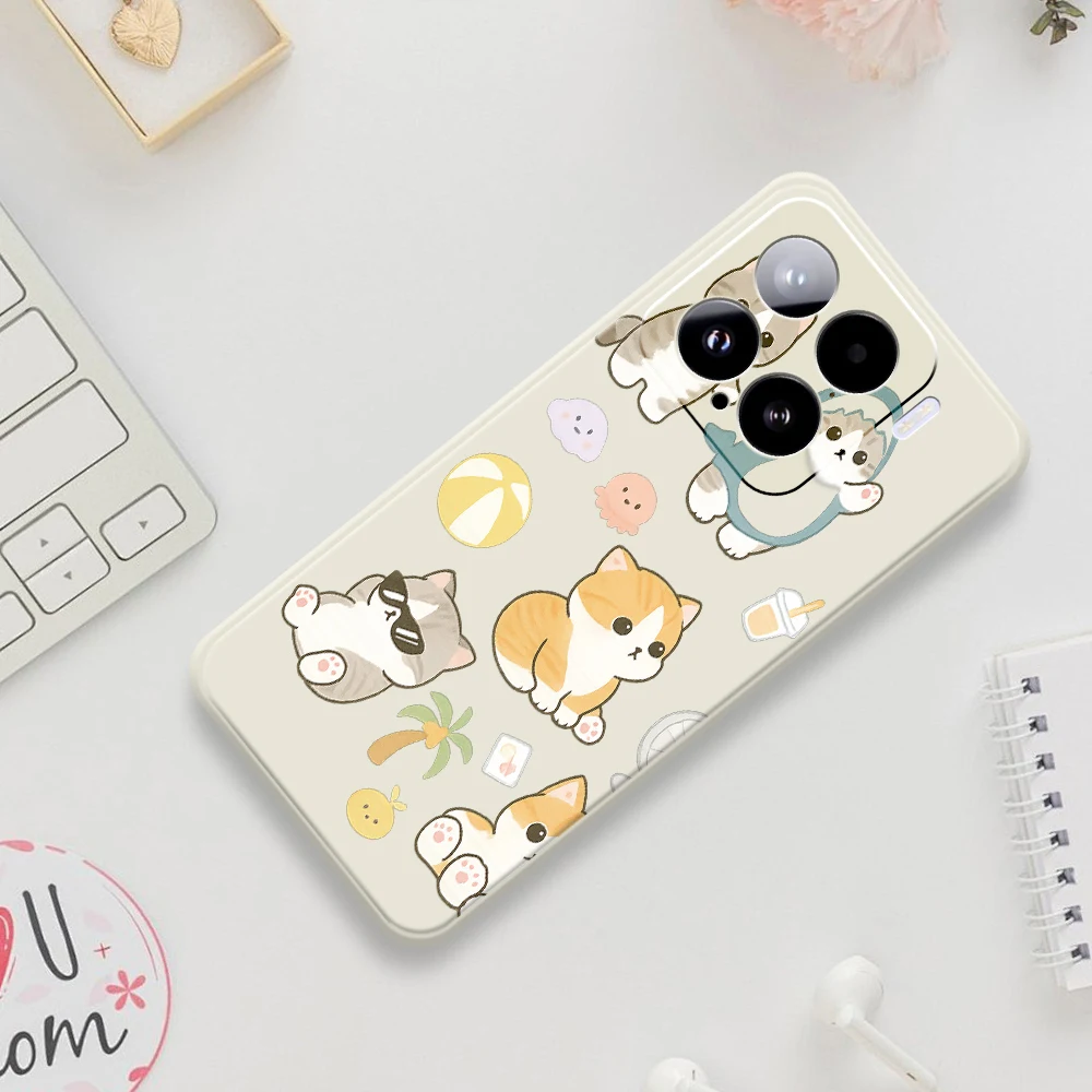 Leuke Kat Patroon Telefoon Case Voor Xiaomi Mi 15 Ultra Mi 14T 13T 12T 11T Pro Siliconen Cover Voor Xiaomi Mi 13T Pro 11t Pro Gevallen
