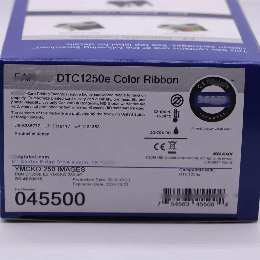 Original Fargo 045500 DTC1250e YMCKO Color Ribbon 250 Prints