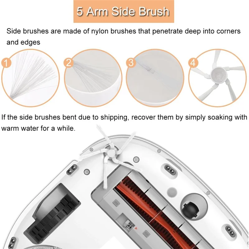 ABGP-الفرشاة الجانبية الرئيسية ممسحة القماش فلتر Hepa استبدال إكسسوارات قطع غيار لشاومي Dreame W10/W10 Pro روبوت فراغ نظيفة