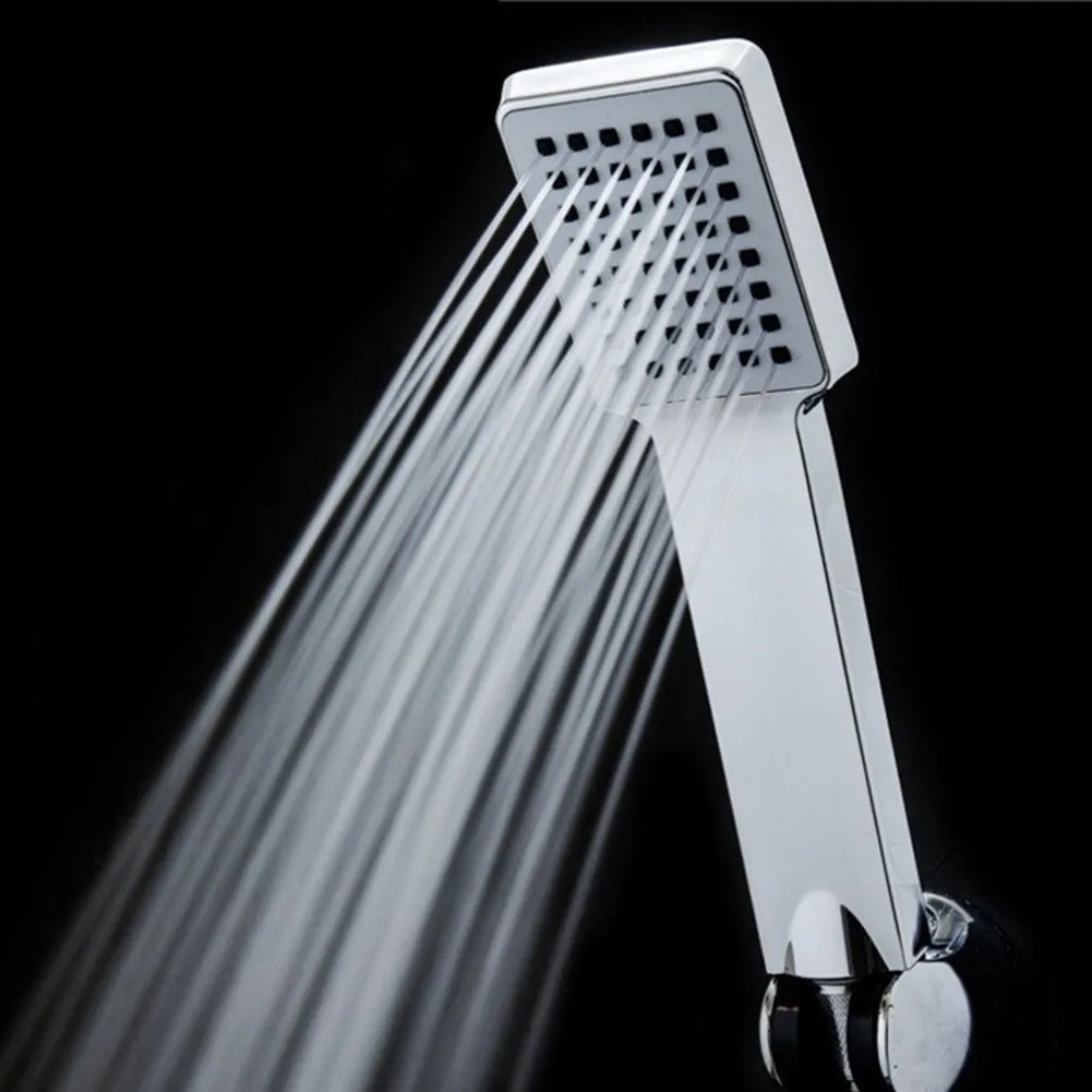 ABS Square Hand Held Shower Sprayer High Pressure Shower Head Rainfall Universal Bathroom Accessories Shower Head Water Saving
