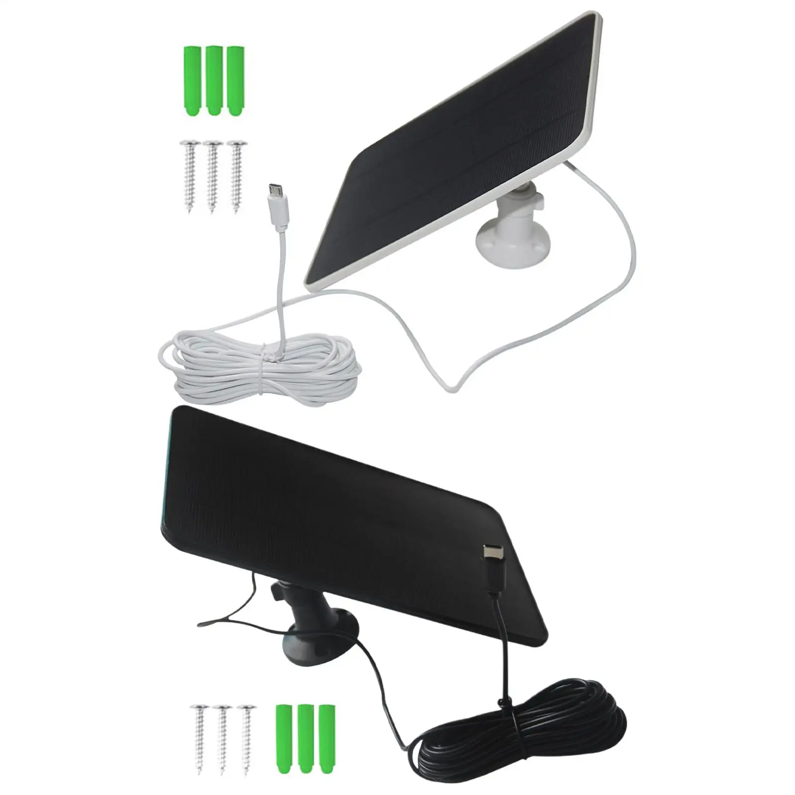 20W 5V Solar Panel For Ring Camera Waterproof Solar Cell Charger With Charging Cables 360 Degree Adjustable Bracket