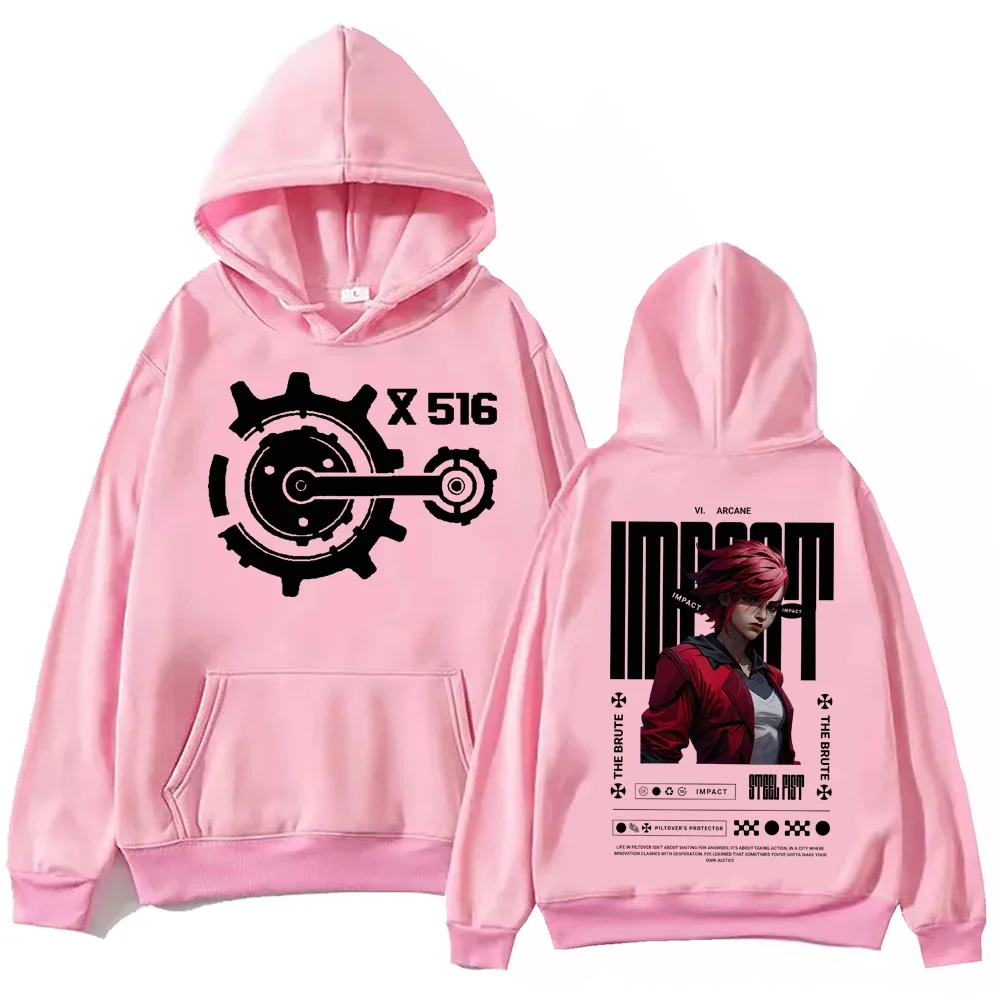 2025 caliente Anime Arcane-Vi Sudadera con capucha Harajuku Hip Hop pulóver Tops sudadera Fans regalo Casual mujer Harajuku Sudadera con capucha mujer suéter