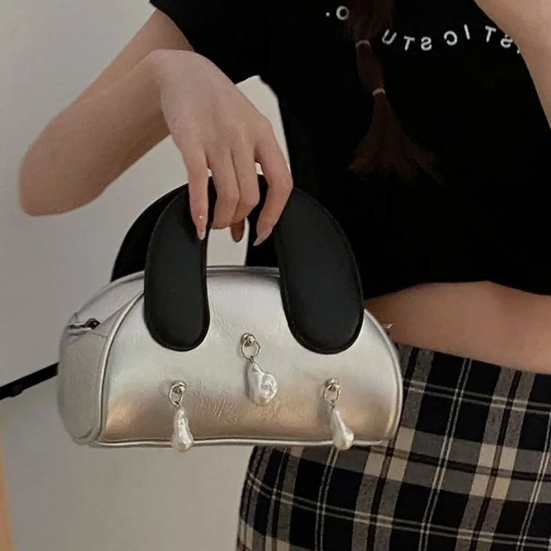 Niche Design Cute Portable Fashion Handbags Female 2024 New Popular All-match Shoulder Bags Beading Crossbody Bag