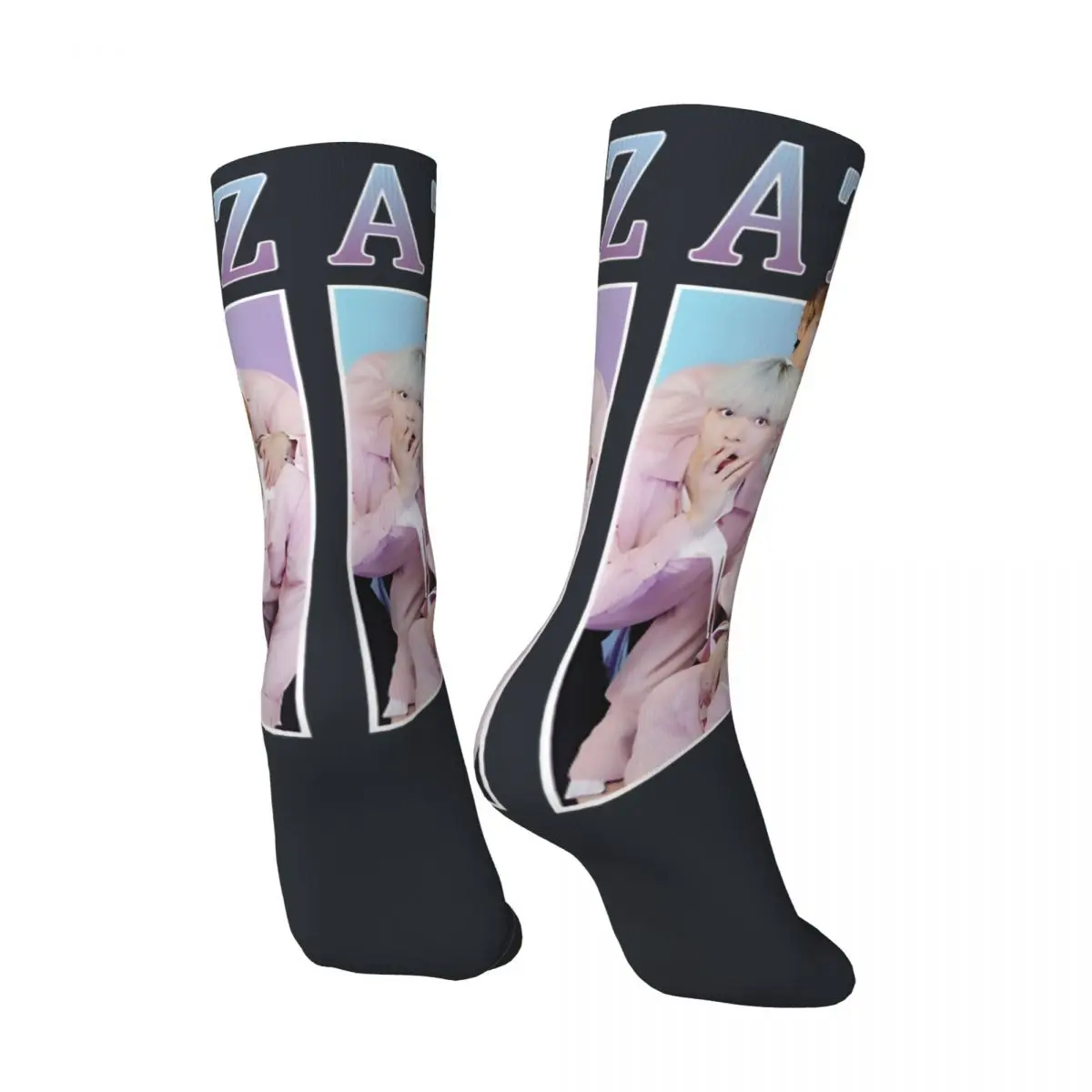 Hip Hop Vintage ATEEZ Cute Vintage Kpop Band 90S Crazy Men\'s Socks Unisex ATEEZ Pattern Printed Novelty Crew Sock tops fugees