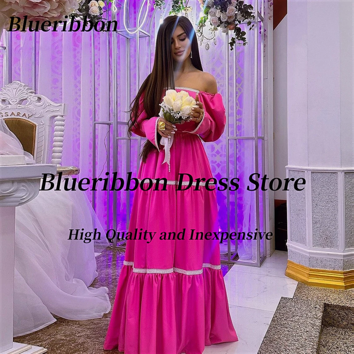 

Blueribbon Bride Wear Dress for Wedding Party Bateau Neck Prom Dresses Zipper Back Floor Length Evening Banquet Gowns