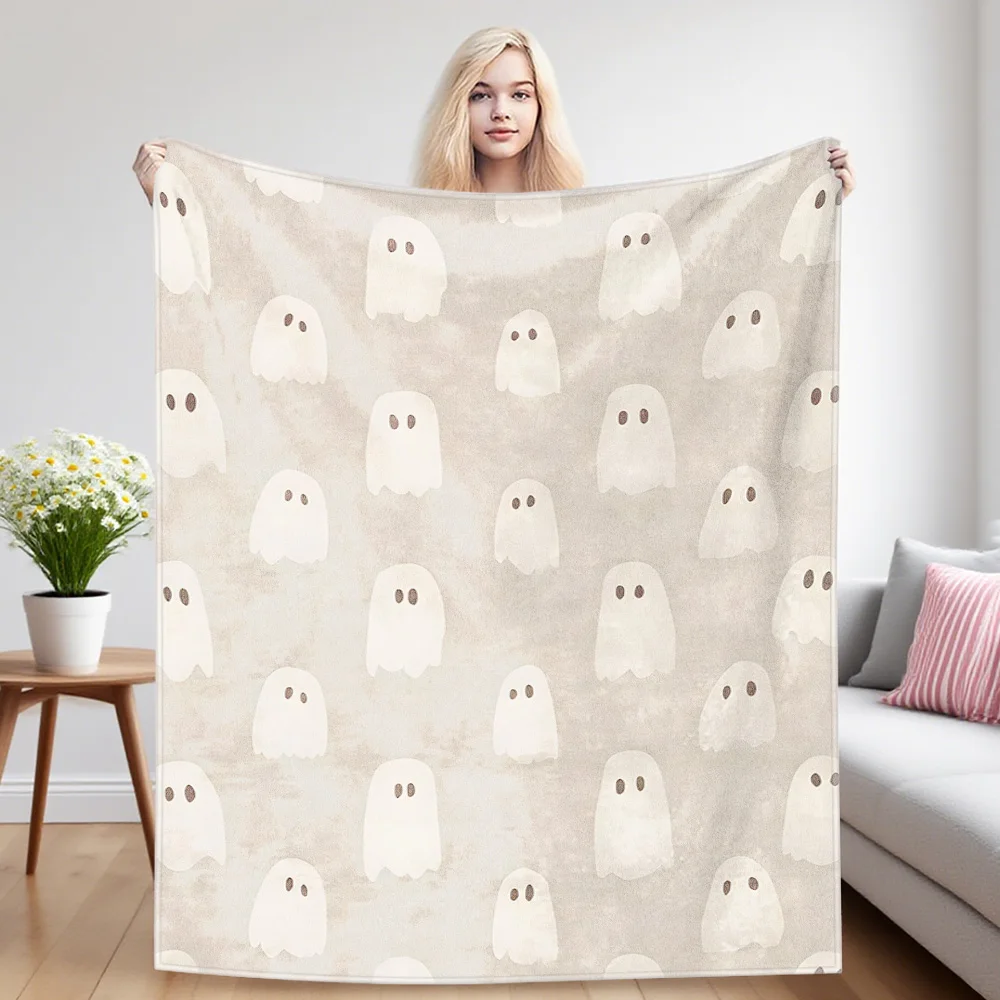 Soft Ghosts Sofa Specific Soft Flannel Blanket, Universal Plush Gift Blanket For All Seasons
