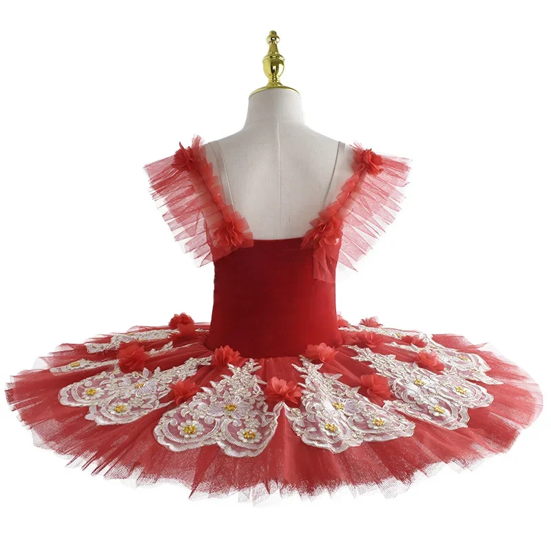 

Red Ballet Tutu Skirt Women Dress Long Vestidos For Girls Performance Clothing Swan Belly Dance Skirts