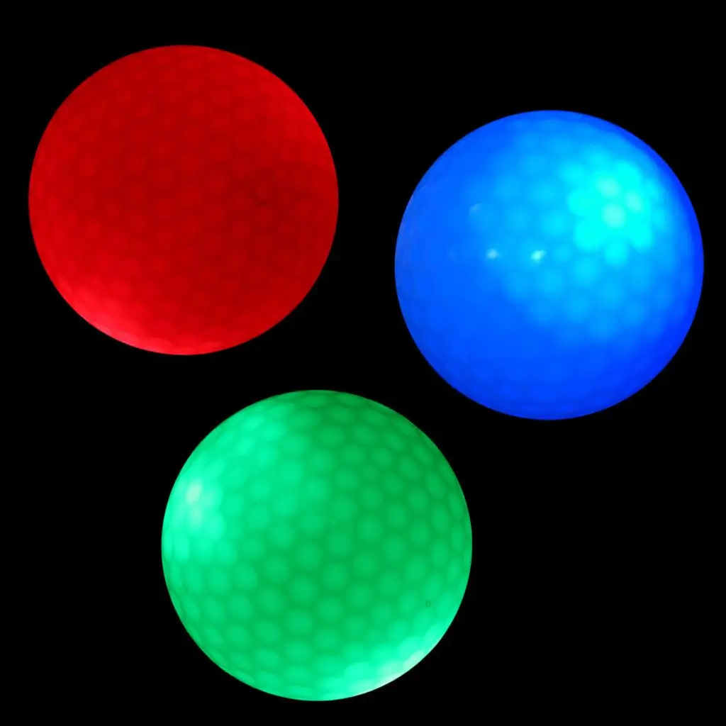 Night Golf Balls LED Golf Balls Perfect for Night Golf and , 3 Pieces (Red, Blue, Green)