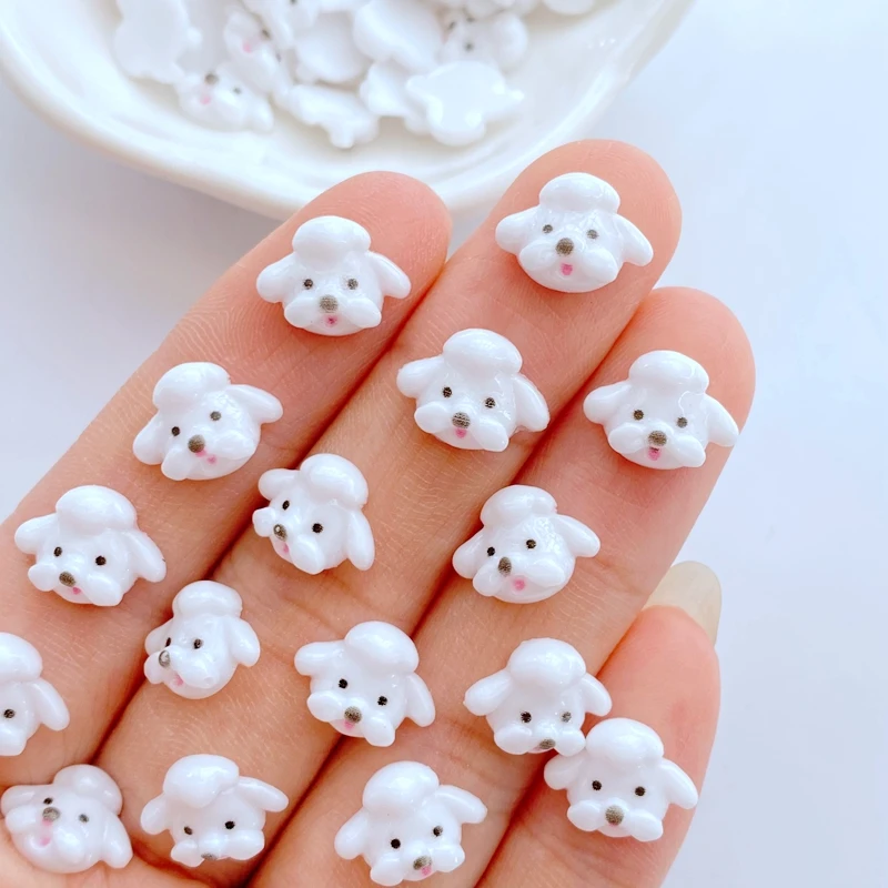 50pcs 3D Resin Nail Cute mini cartoon dog Nail Parts Accessories Kawaii DIY Nail Art Decoration