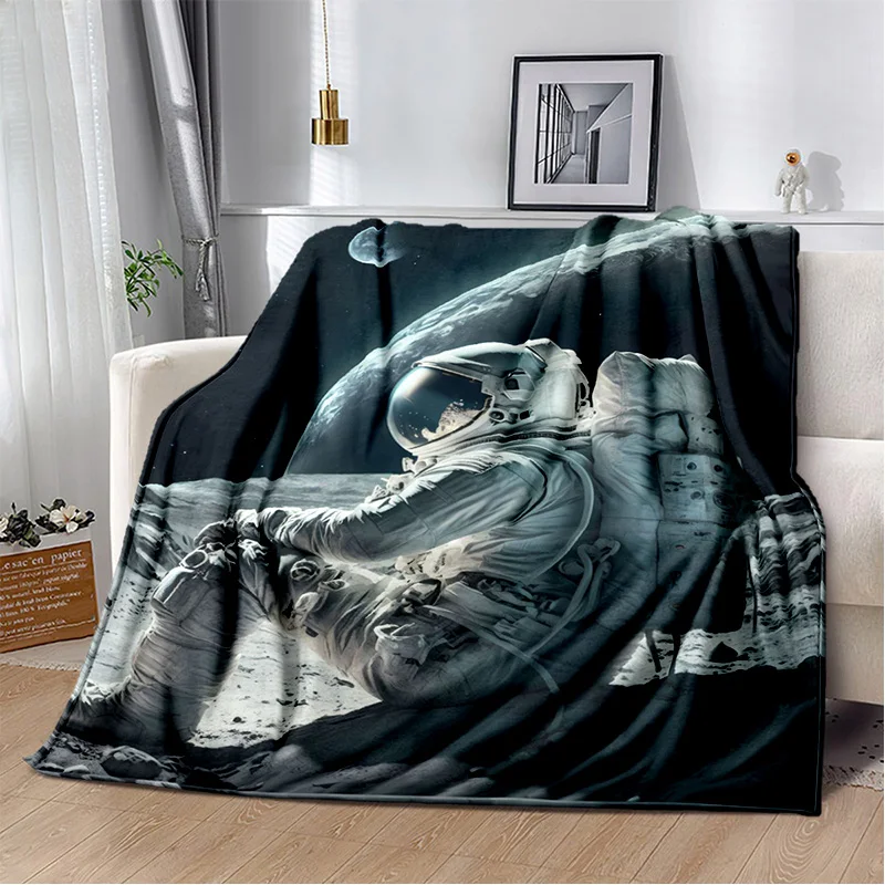 

3D Outer Space Astronaut Universe Spaceman Cartoon Blanket,Soft Throw Blanket for Home Bedroom Bed Sofa Office Cover Blanket Kid