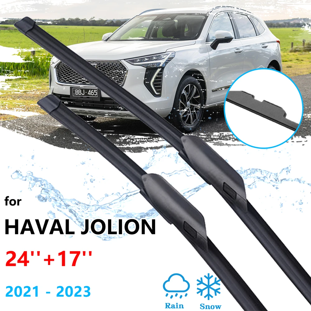 2x For GWM Haval Jolion 2021 2022 2023 Rubber Strip Refill Front Frameless Wiper Blade Brushes Window Cleaning Auto Accessories