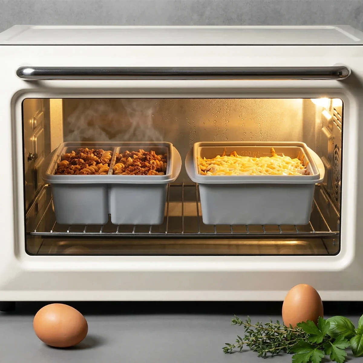 

Набор из 2 силиконовых контейнеров для хранения продуктов: герметичные ланч-боксы для сохранения свежести, пригодные для разогрева в микроволновой печи, для кухни