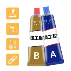 Strong Caster Glue For Metal Stainless Steel Aluminum Alloy Cold Welding Repair Tool Radiator High Temperature Resistant AB Glue
