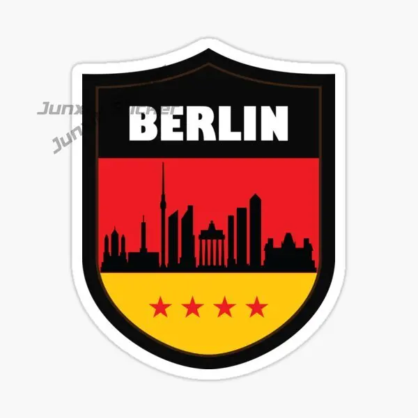 German Berlin Flag Scenic Travel Vinyl Sticker Car Styling Motorcycle Bike Waterproof Decal Trucks Laptop Car Accessories Decals