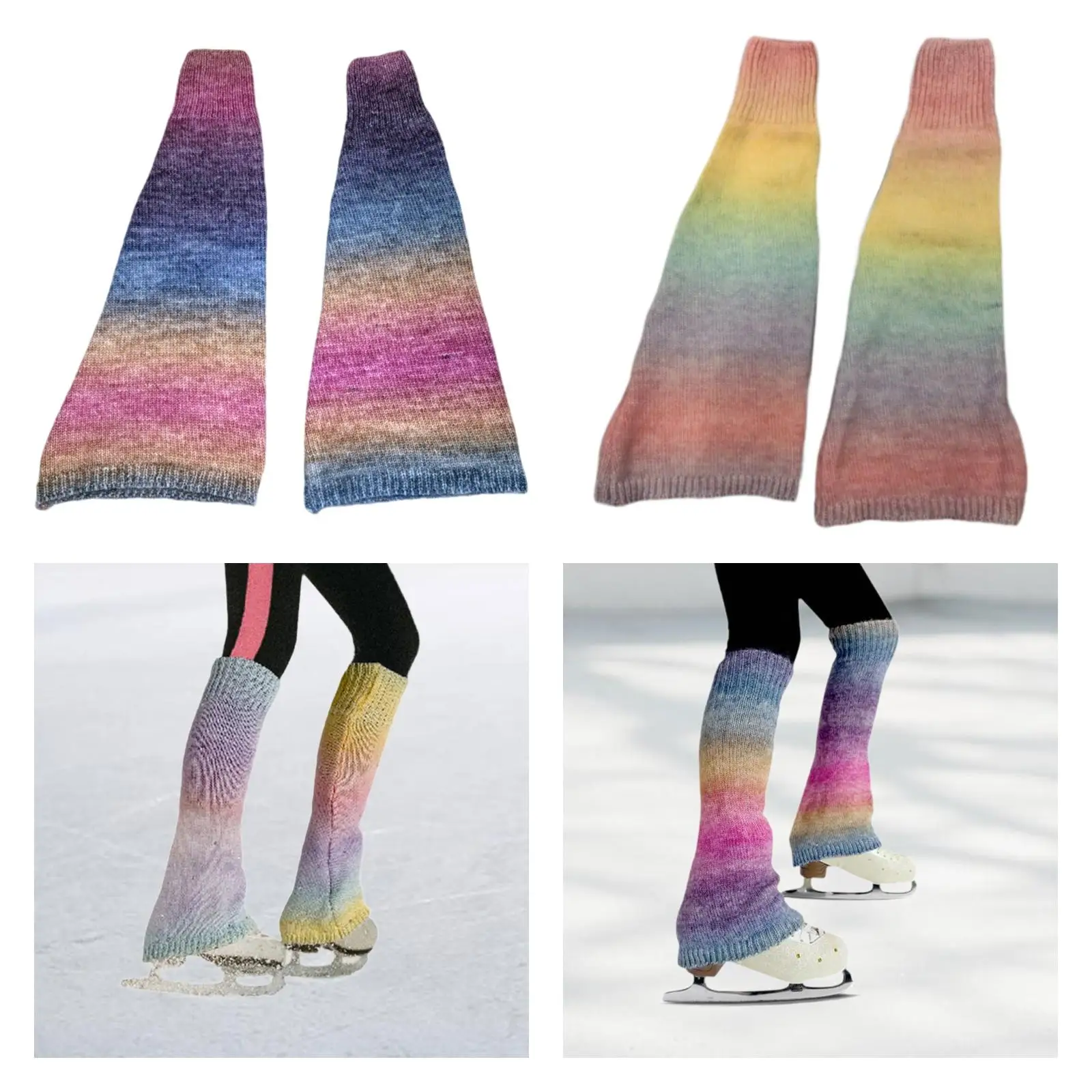 

Footless Socks for Figure Skating Leg Warmers Knit Long Sleeves for Training