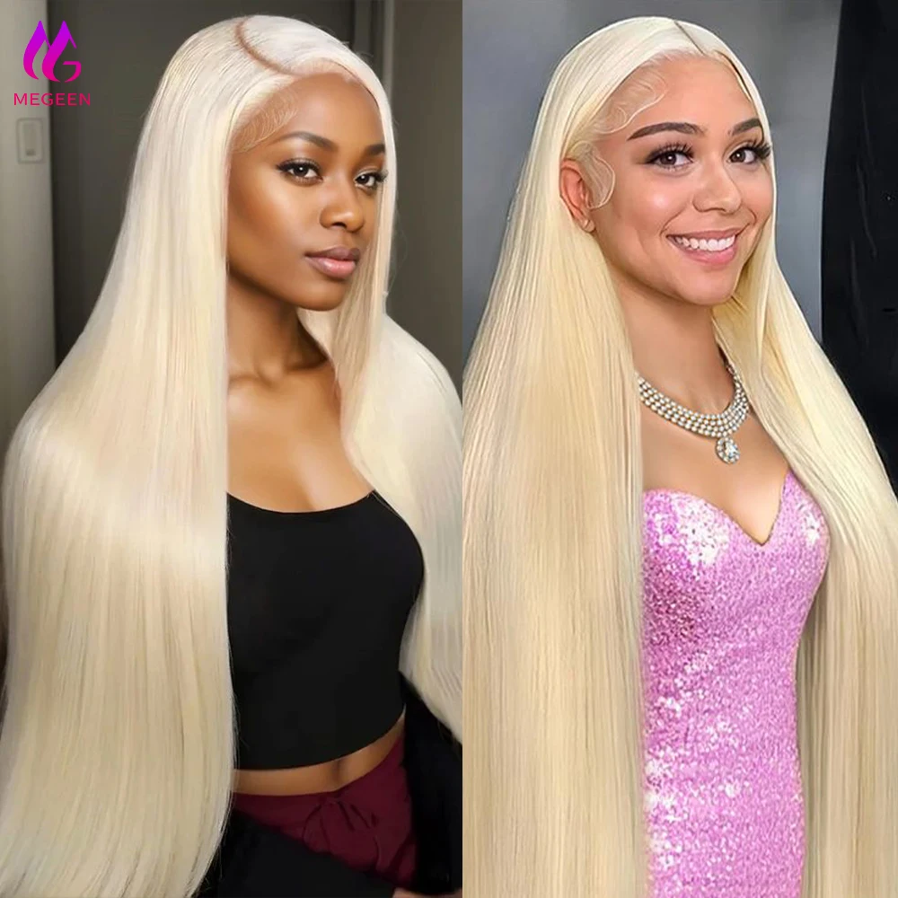 شعر مستعار من ميجين بدانتيل أمامي شفاف عالي الدقة ، شعر بكر ملتف مسبقًا ، شعر مستعار أشقر ملون ، شعر بشري 13 × 4 ، 13x4