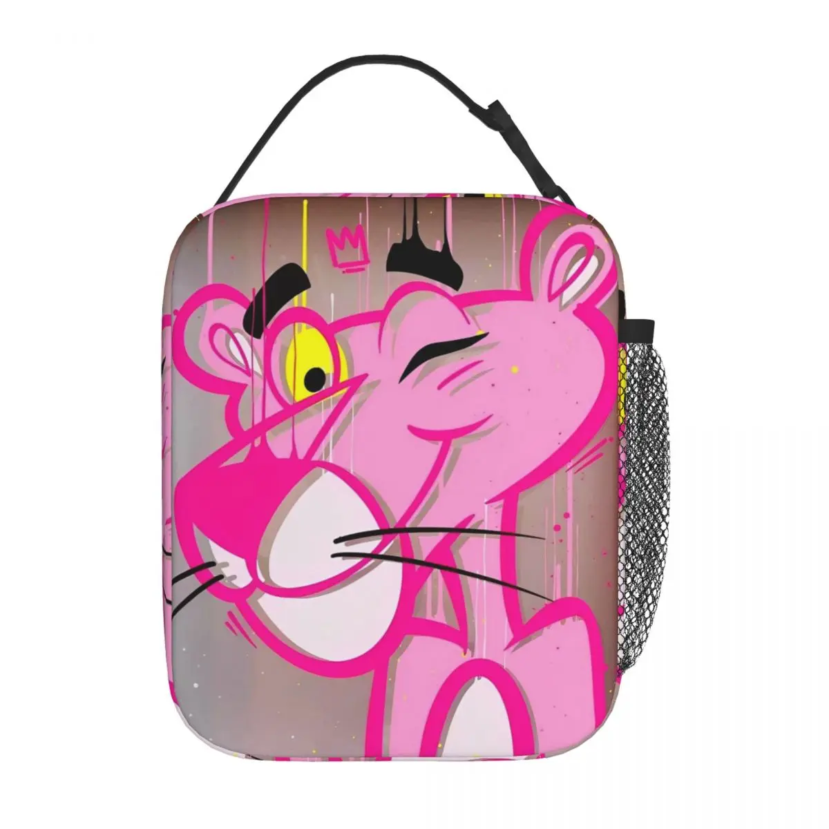 Pink Panther Graffiti Isolado Lunch Bag, saco térmico Lancheira portátil para menino e menina, lancheira ao ar livre