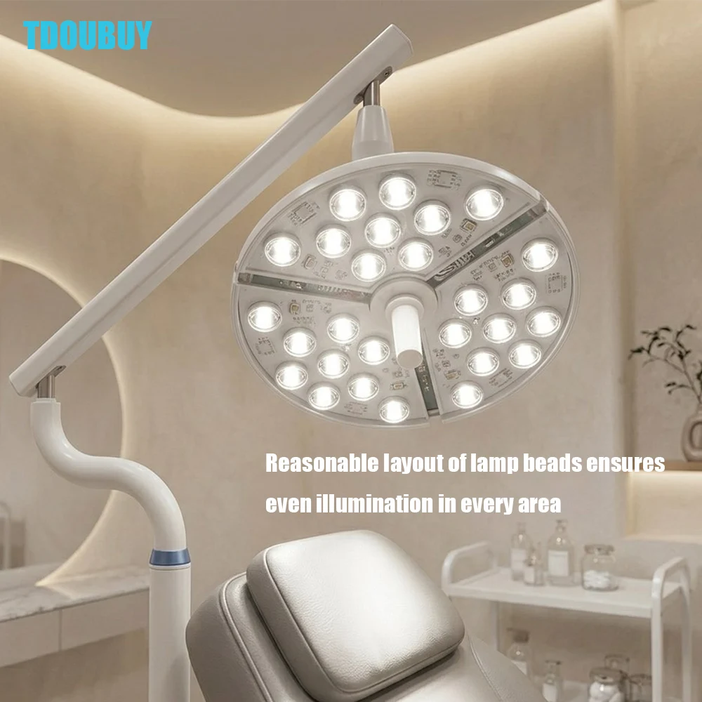 TDOUBUY Vertical LED Shadowless Exam Light, Touch Sensor Lamp for Dental, ENT, Clinic & Veterinary Pet Surgery