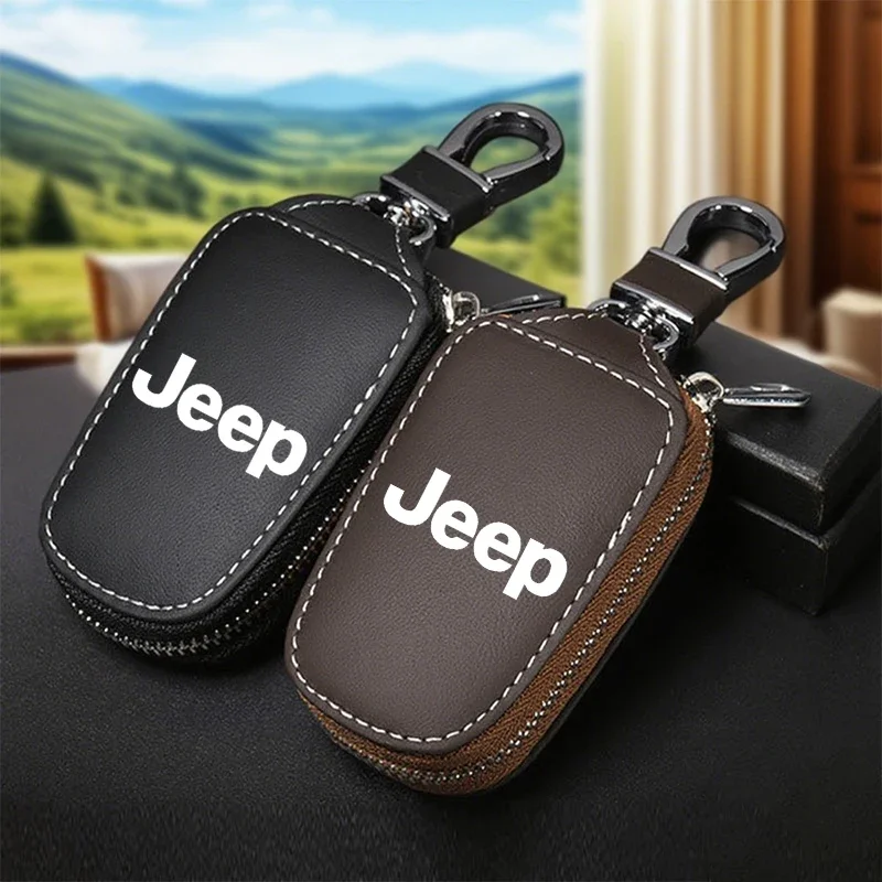 

Mini Car Key Storage Bag Key Case For Jeep Compass Wrangler Gladiator Renegade Grand Cherokee Wagoneer