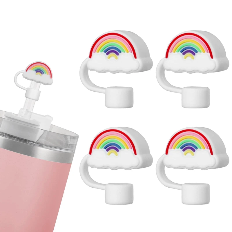 Lot de 4 pailles en silicone réutilisables de 40 oz, accessoire pour boire, 0.4 pouces