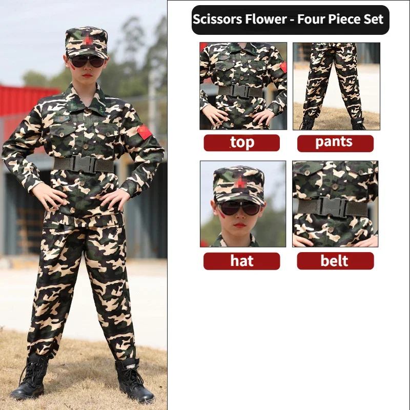 New Pattern Children's Camouflage Clothing Set Spring and Autumn Outdoor Training Sports  Training and Performance Clothing