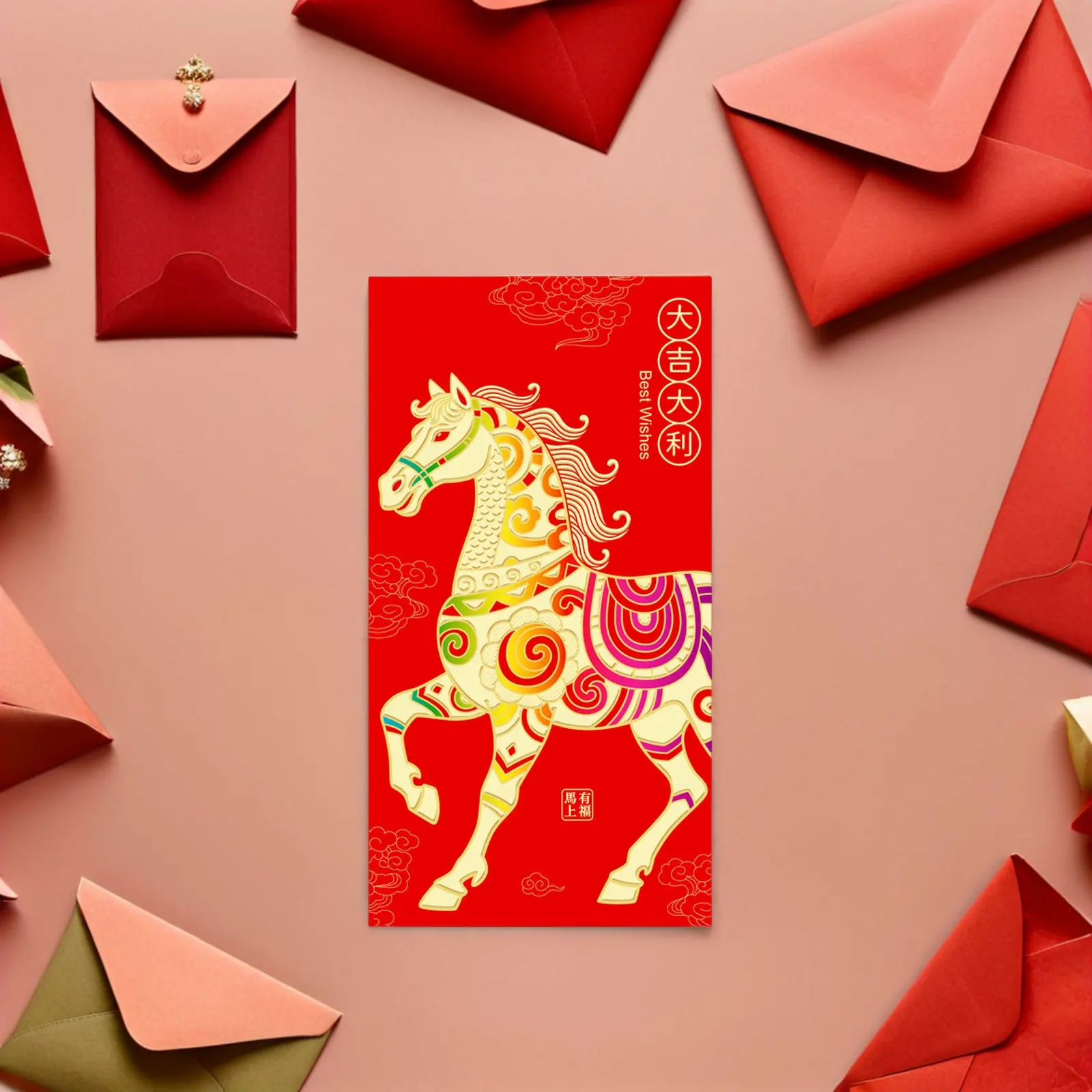 

36Pcs 2026 Horse Year Chinese Red Envelopes Lucky Money Cash Packets Hong Bao for Lunar New Year Wedding Birthday