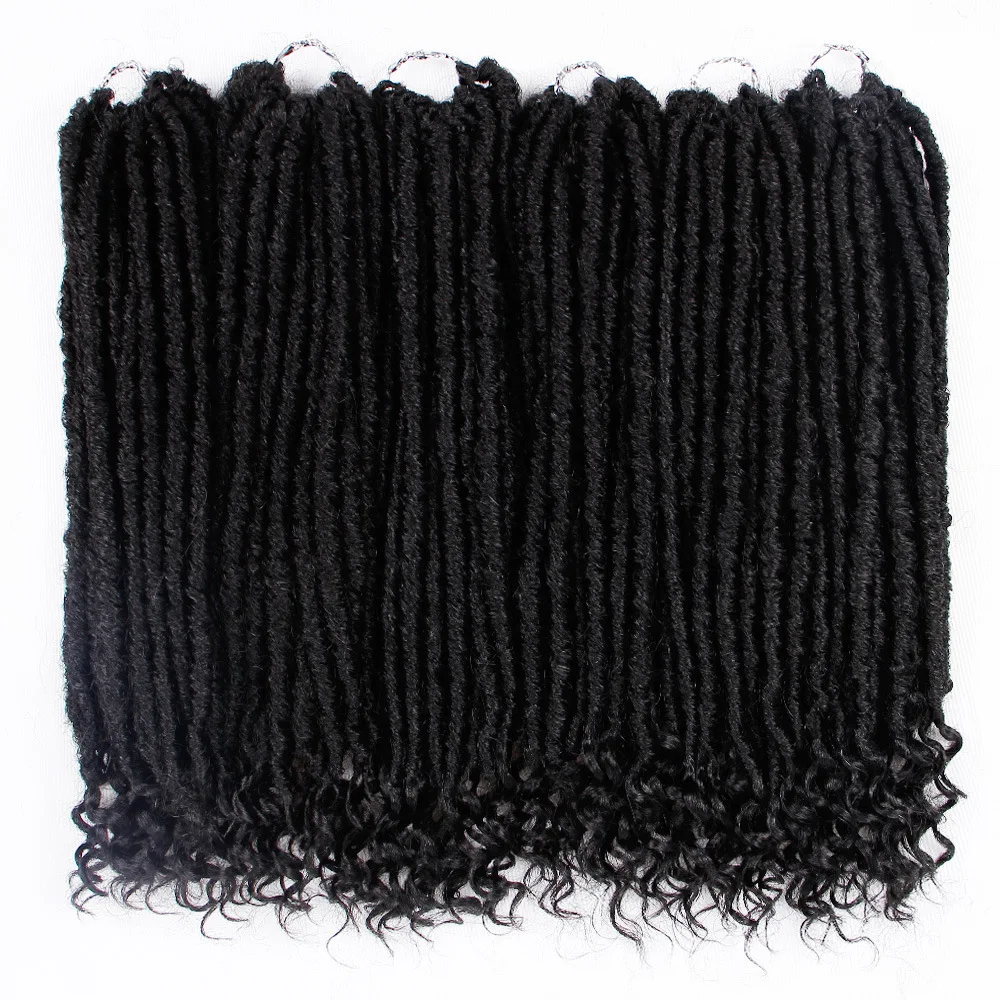 Extensions Capillaires Synthétiques Bouclées pour Femme Noire, Tresses de Déesse au Crochet, Faux Locs, Cheveux Ondulés Naturels, 20 Pouces