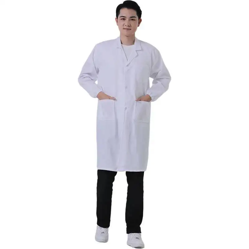 New Unisex Male Warehouse Keeper Breeder Long Sleeved Jacket Labor Insurance Women Work Dust Cover Long Coat Gown