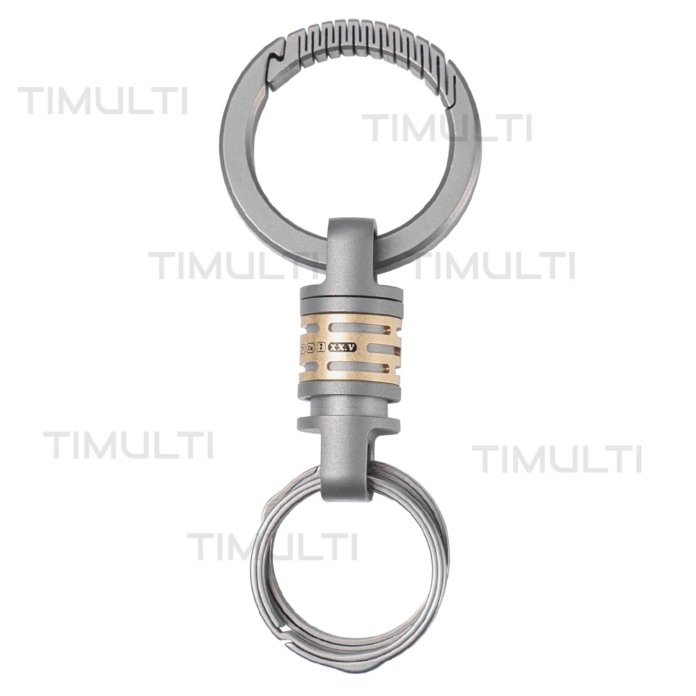 TISUR Titanium Round Carabiner Clip,Titanium Quick Release Swivel Keychain, Detachable Keychain Pull Apart Key Chain