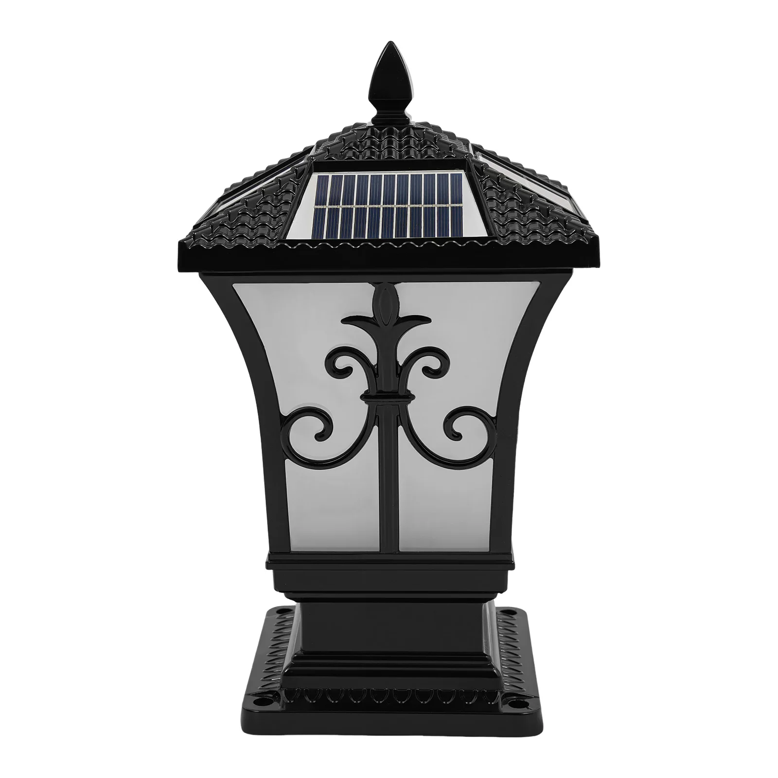 Outdoor Solar Post Light, Solar Powered Pillar Light with Bulb Holder, Garden Light for Courtyard, Villa, Balcony