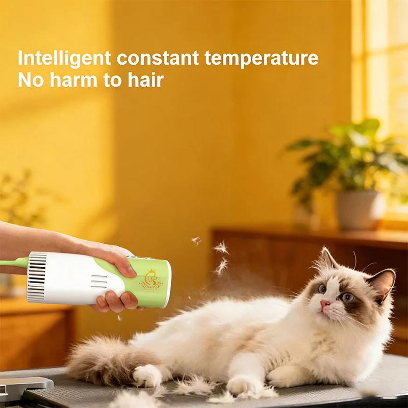 Multifunctional Pet Neck Hair Dryer 1400W 3/5 Speed Adjustable Dog Cat Blower for Home Travel Pet Grooming