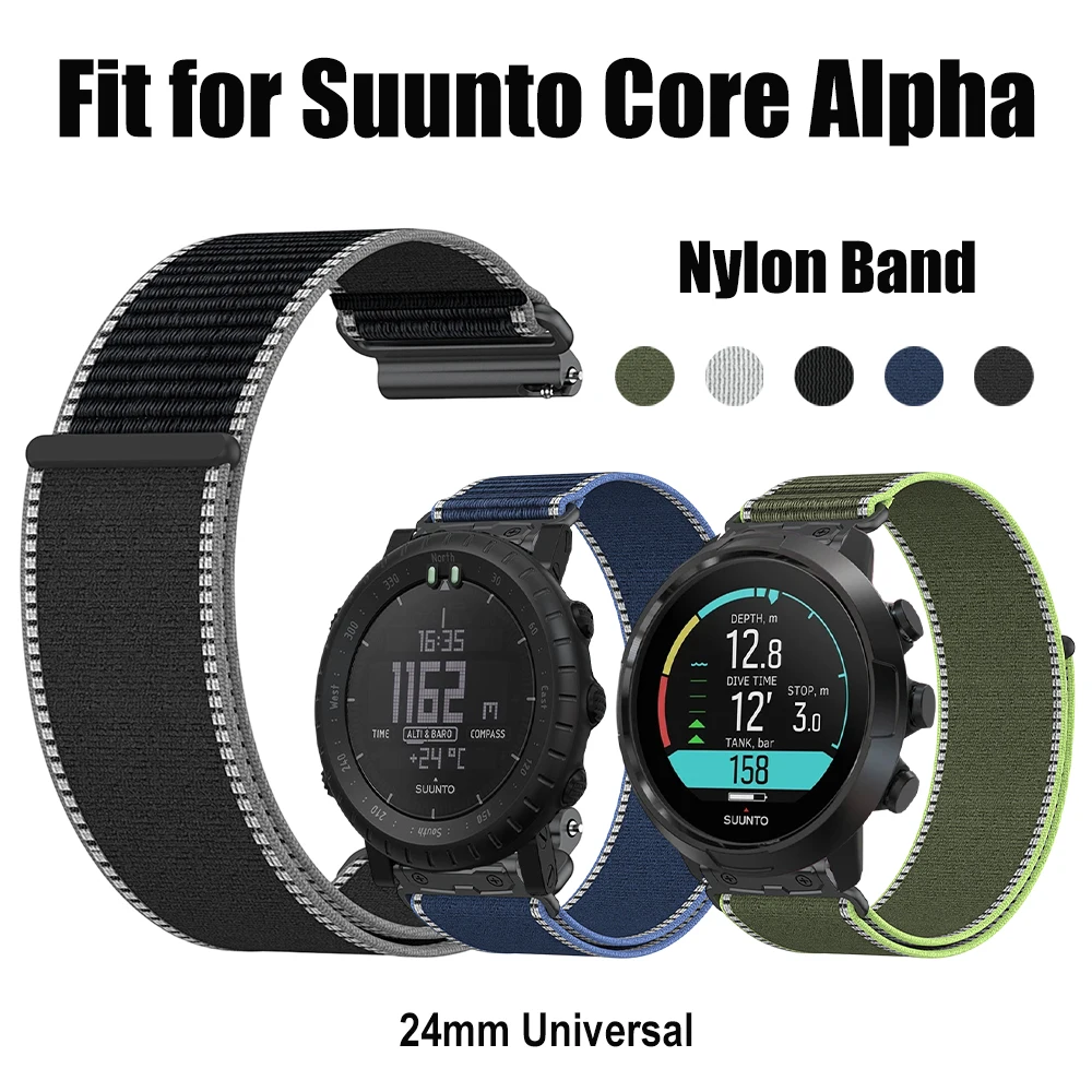 

Нейлоновый ремешок унисекс, 24 мм, быстросъемный, металлический разъем для Suunto Core Alpha/7/9/9 Baro Sport Daily Band