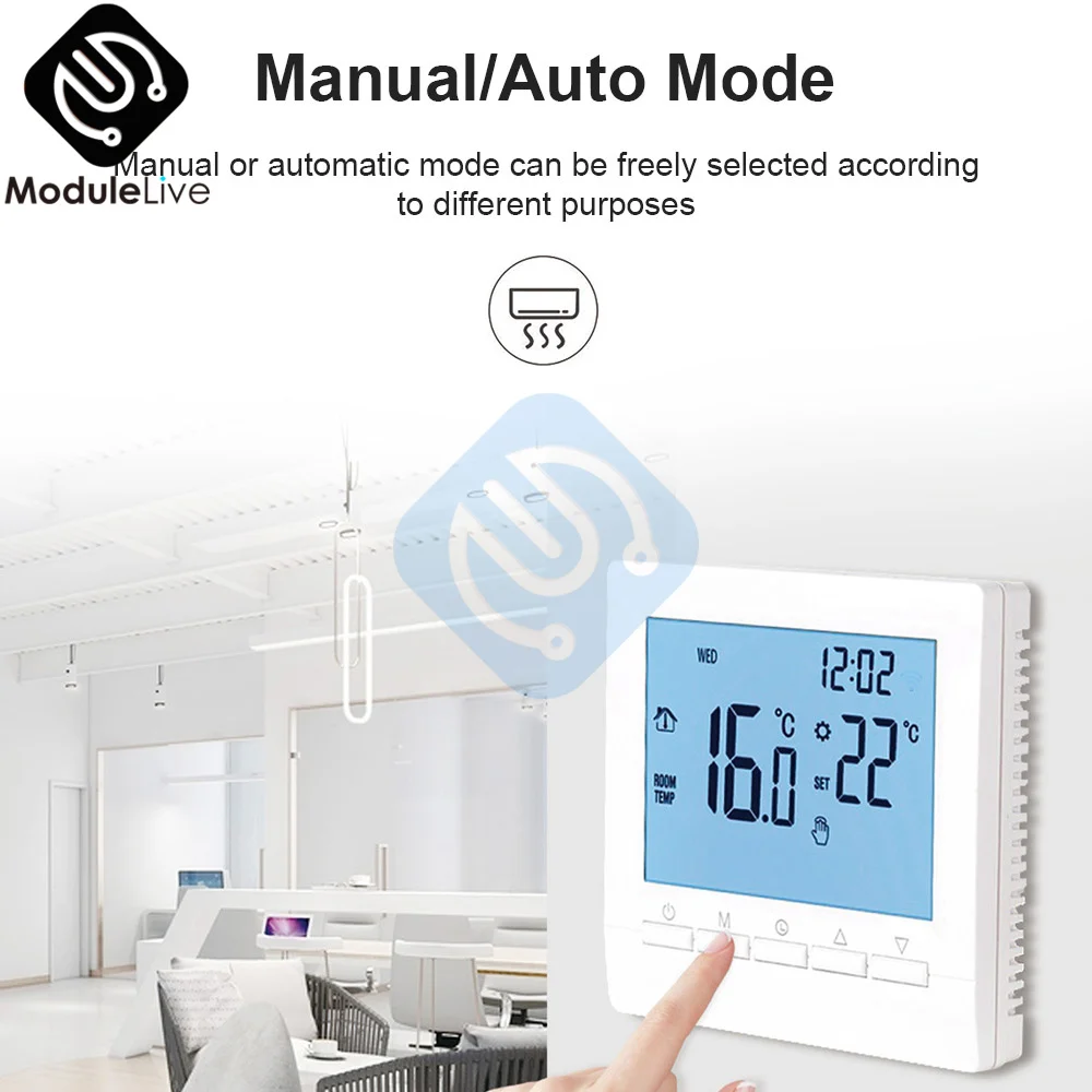 Termostato Digital para caldera de Gas, controlador de temperatura interior programable semanal, 3a