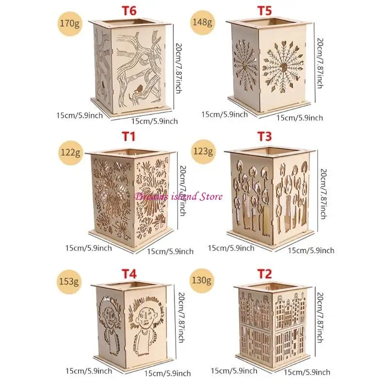 Cahaya elegan memancarkan lentera dudukan lilin berlubang kayu untuk dekorasi ruang tamu hx6c