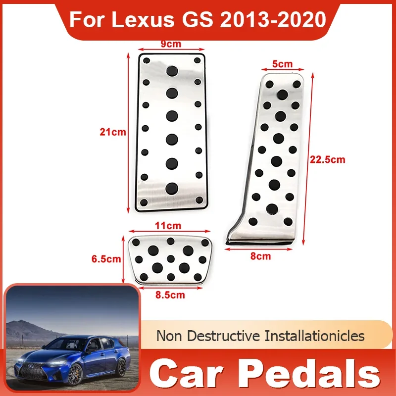 

for Lexus GS RX L10 2013 2014 2015 2016 2017 2018 2019 2020 Car Pedals Gas Accelerator Brake Stainless Steel Non-slip Pedal Pads