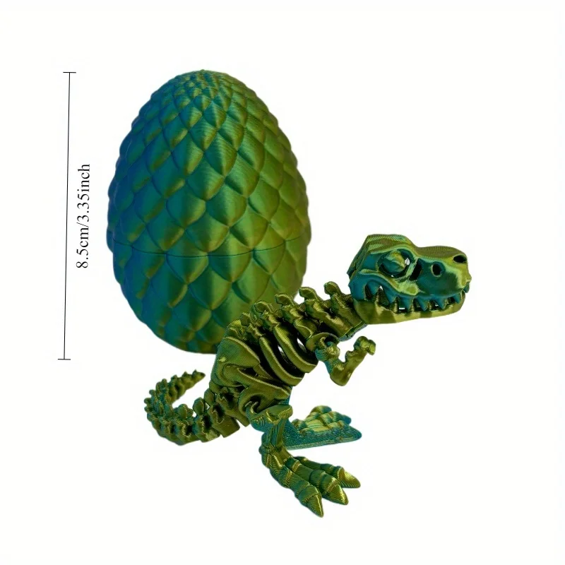 3D Printed Dinosaur Egg Big-mouth Dinosaur Model with Articulated Indominus Rex 3D Printed Dinosaur Toy Children Birthday Gifts