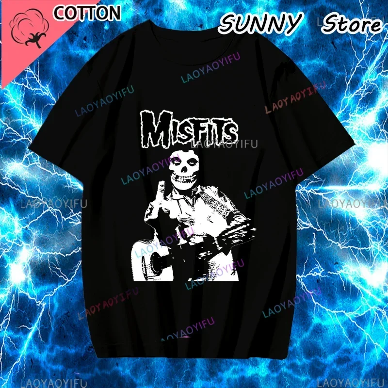 Fashion Print Vintage 1980s Misfits Evilive 100% cotton tshirt top reprint