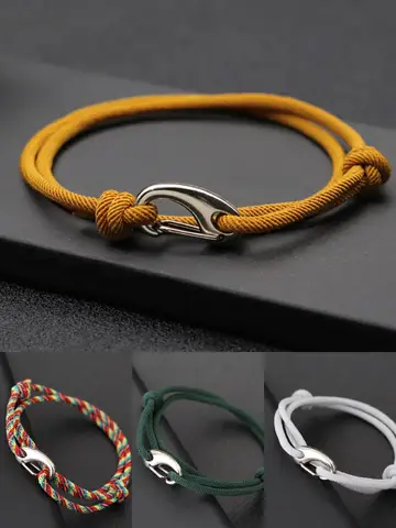 New Simple Style Double Layered Marine String Bracelet For Men Women Sliding Adjustable 3mm Thin Rope Nautical Braclet Pulseria