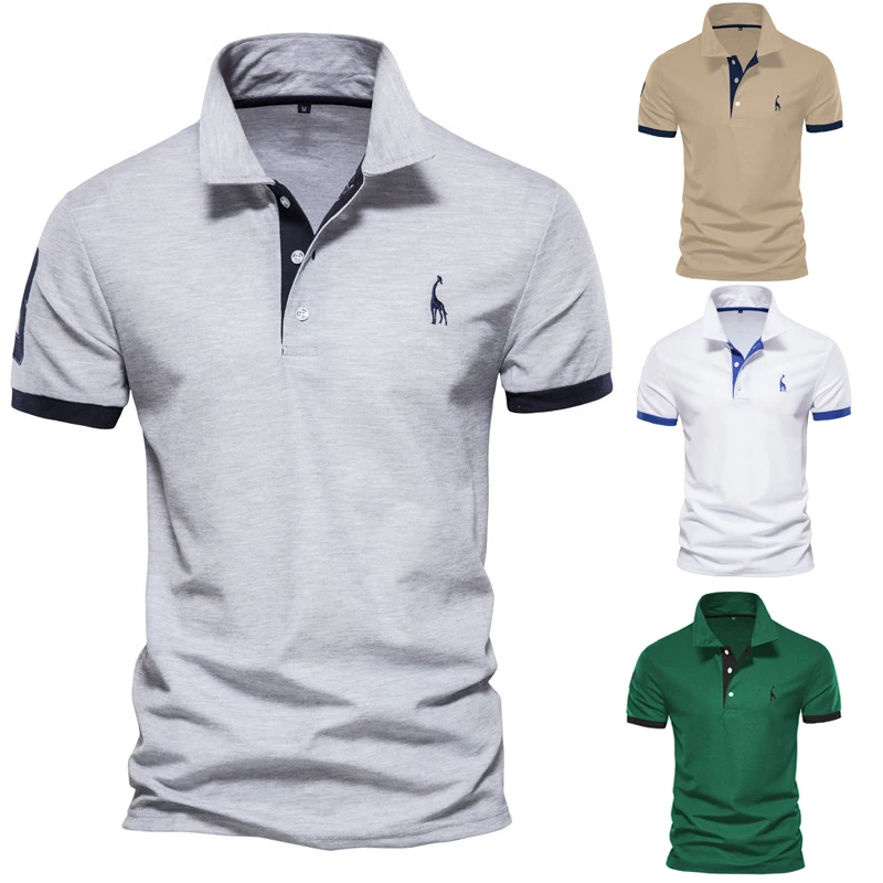 New Embroidery 35% Cotton Polo Shirts for Men Casual Solid Color Slim Fit Mens Polos New Summer Fashion Men Clothing