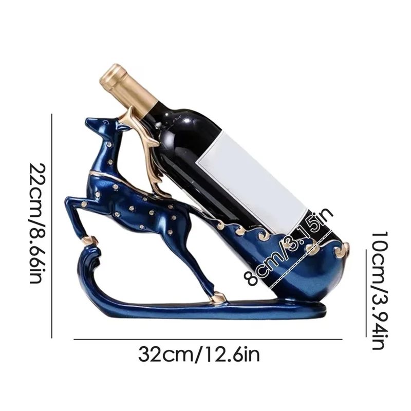 AT44-Hars Wijnrek Retro Rendier Rode Wijnrek Display Organizer Plank Voor Kerst Bar Home Decor (Alleen Houder)